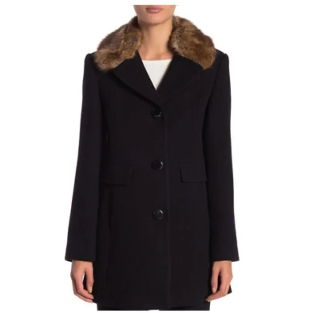 kate spade new york wool detachable faux fur Coat